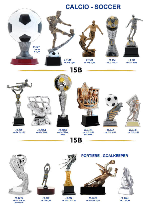 Trofei statuine premiazioni sportive di calcio