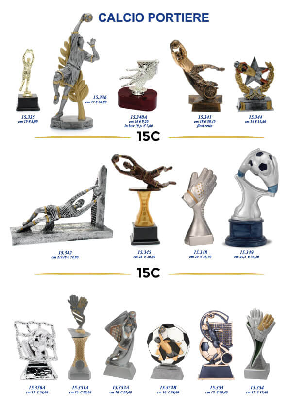 Trofei statuine premiazioni sportive portiere di calcio